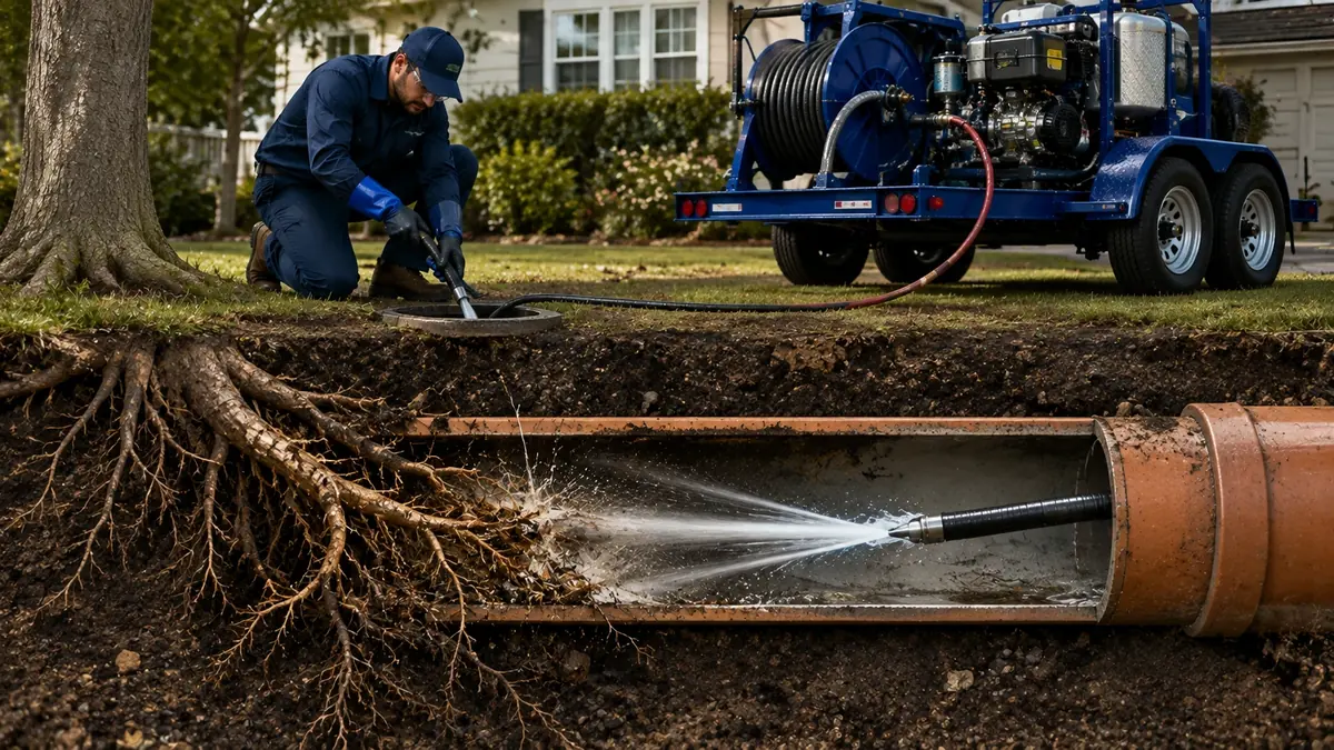 Tree Root Removal with Hydro Jetting in Folsom